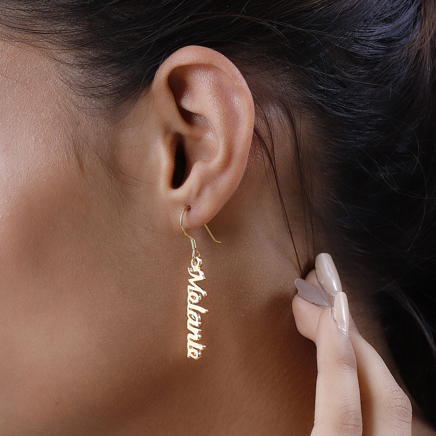 Personalised Name Earrings in Silver, Font - Freehand