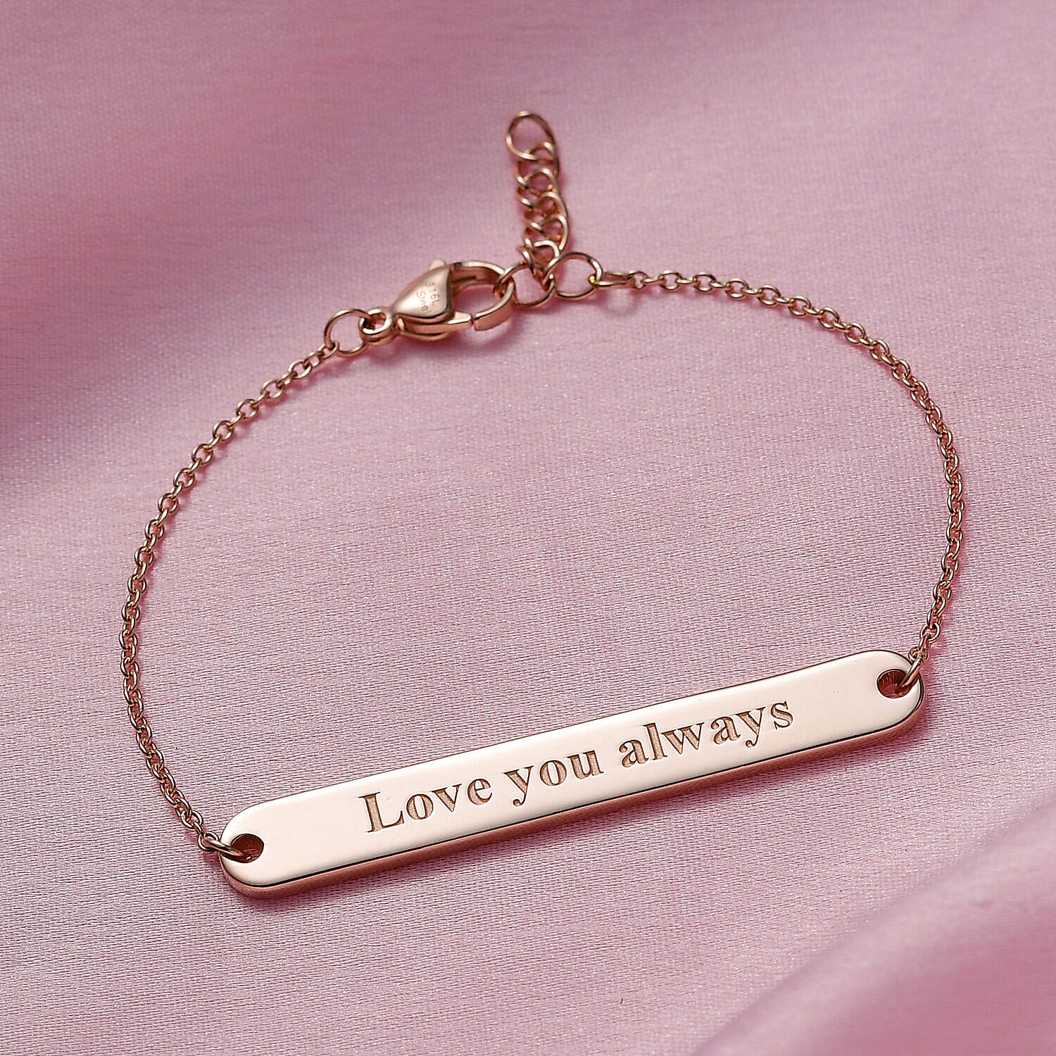 Personalised Engravable Name Bracelet in Silver, Size 7.25 Inch, Font - Italic