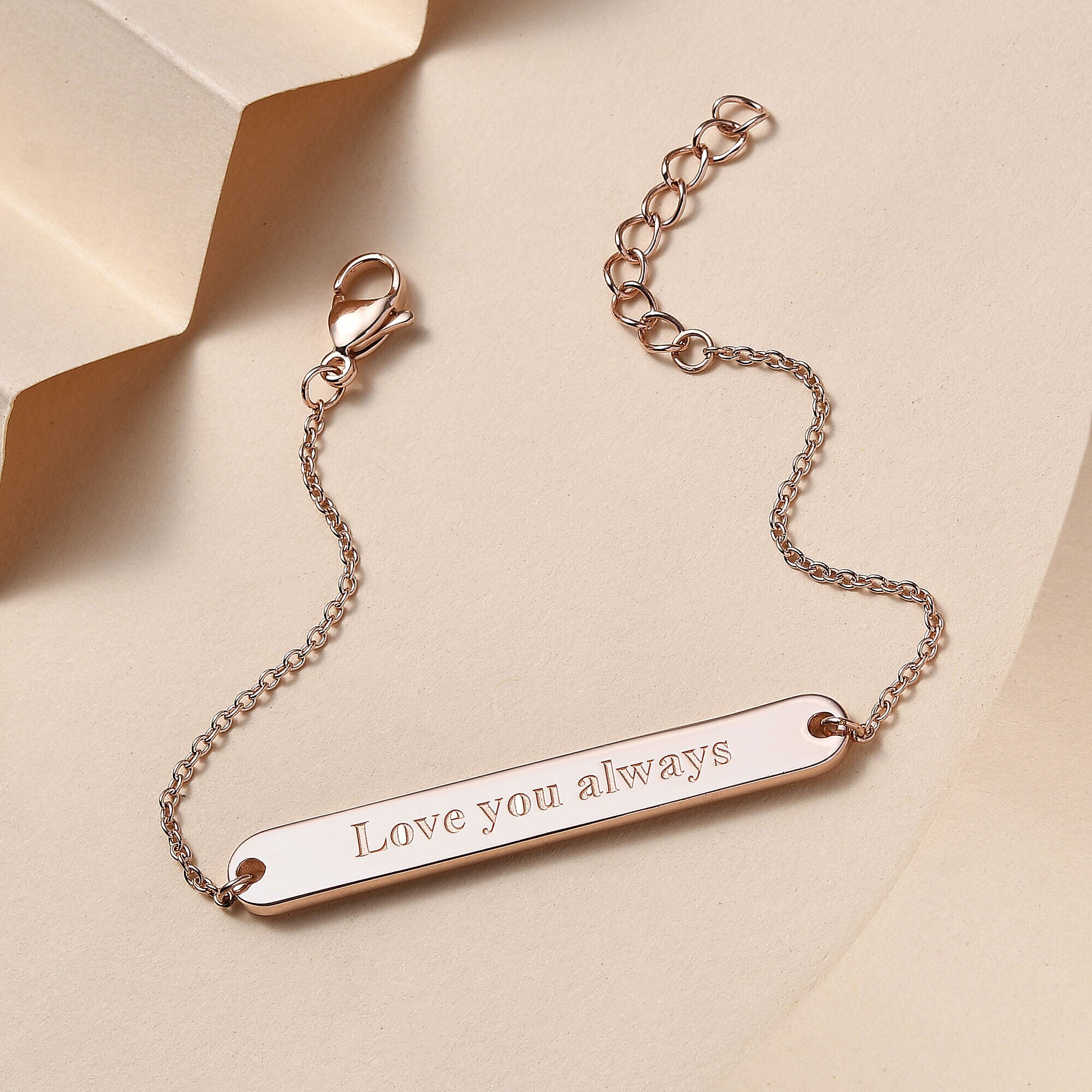 Personalised Engravable Name Bracelet in Silver, Size 7.25 Inch, Font - Italic