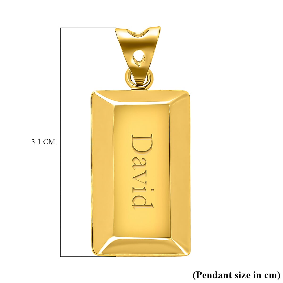Personalised Engravable 22K Yellow Gold Plain Pendant in Rectangle Shape