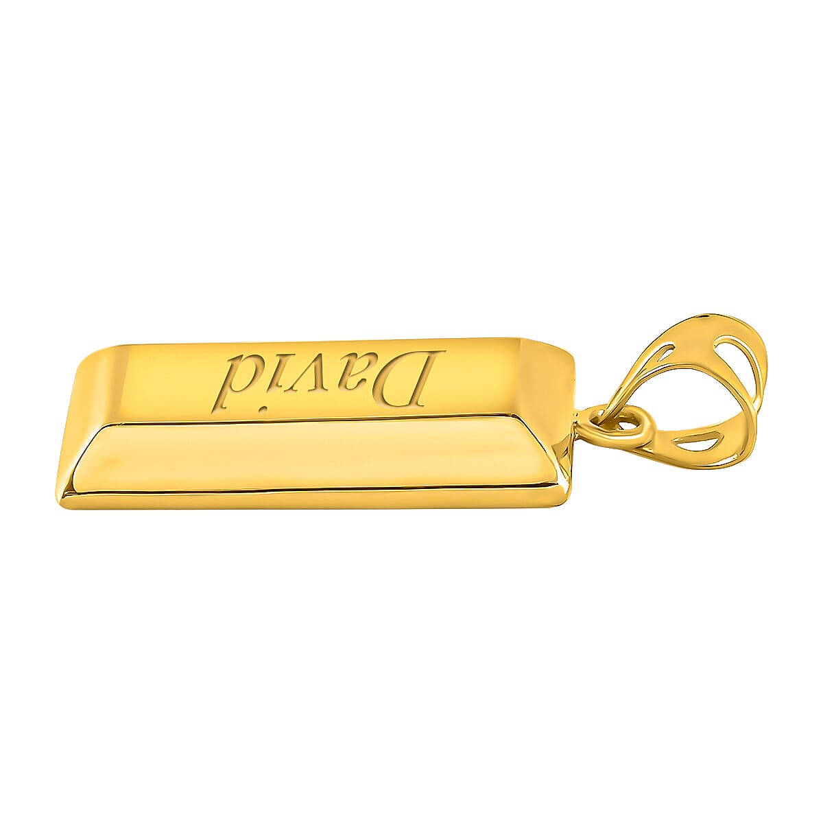 Personalised Engravable 22K Yellow Gold Plain Pendant in Rectangle Shape