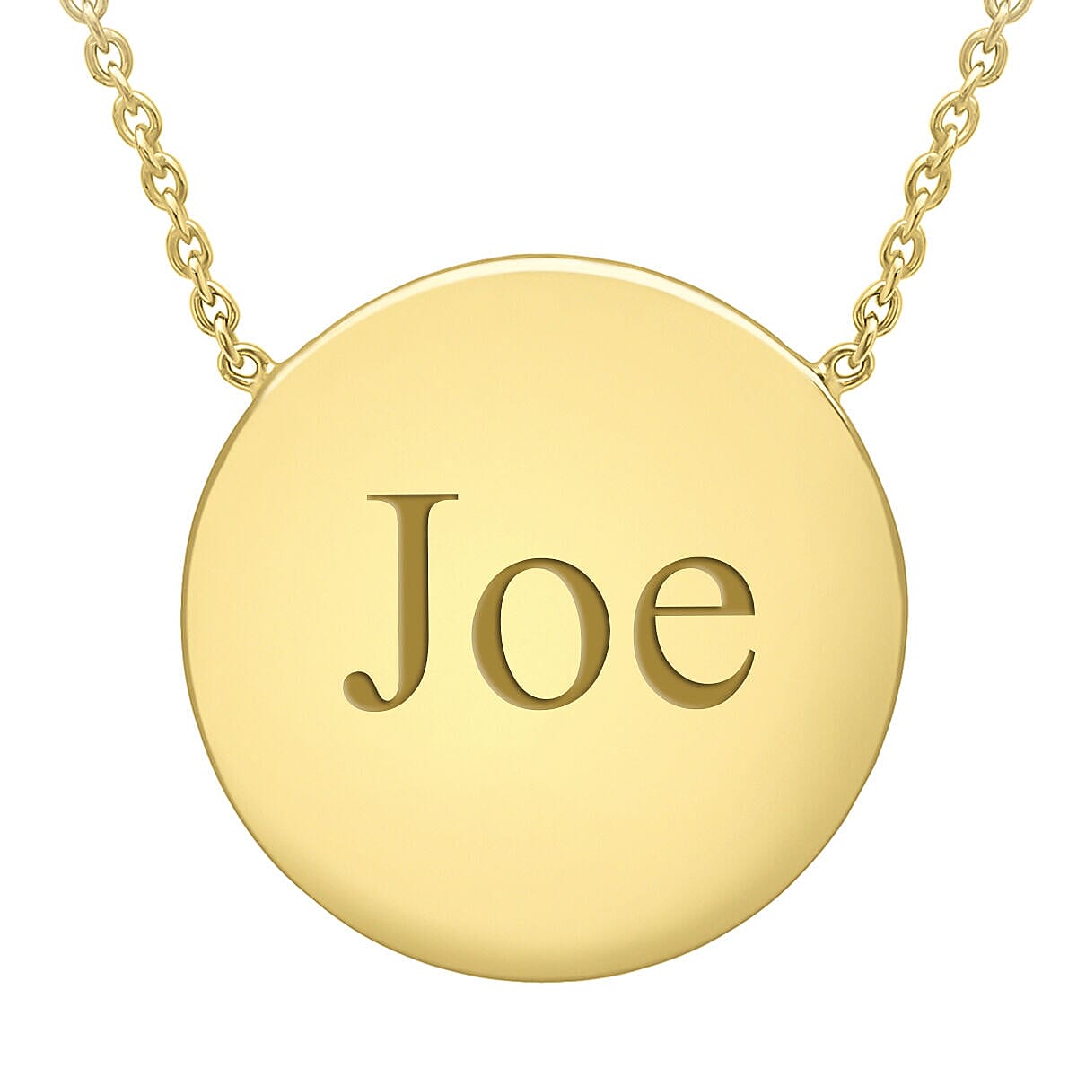 Personalised Engravable 9K Gold 15mm Disc Adjustable Necklace Size-16-17 Inch