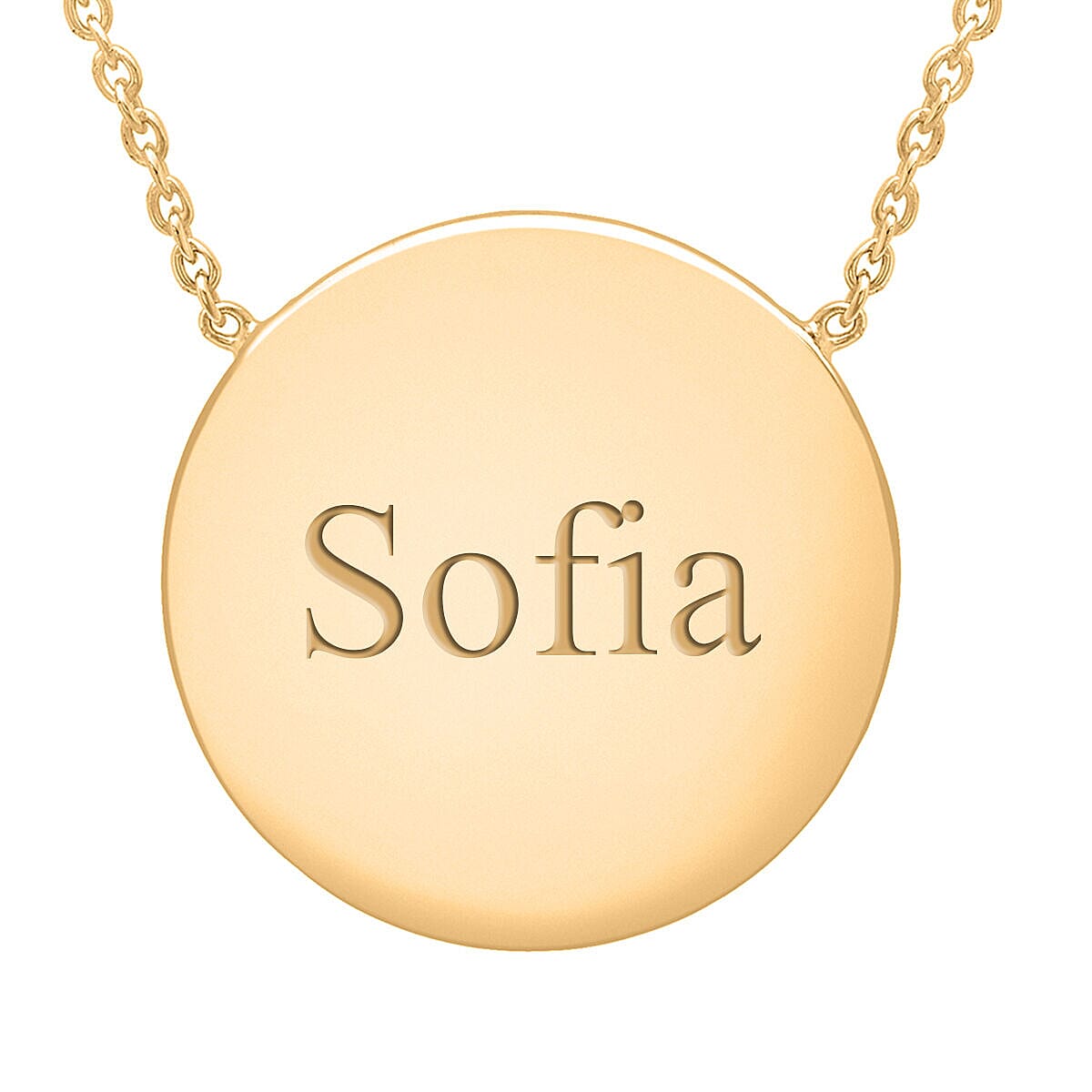 Personalised Engravable 15mm Disc Adjustable Necklace in Silver,Size 16-17 Inch