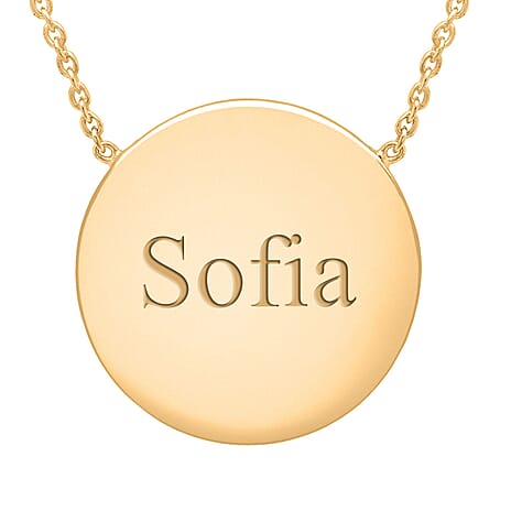 Personalised Engravable 15mm Disc Adjustable Necklace in Silver,Size 16-17 Inch