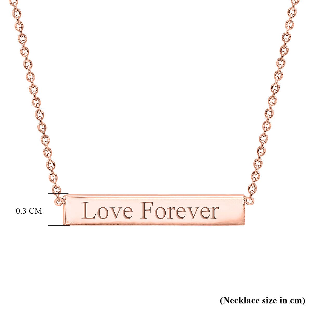 Personalised Engravable 9K Gold 22mm x 3mm Horizontal-Bar Adjustable Necklace Size-16-17