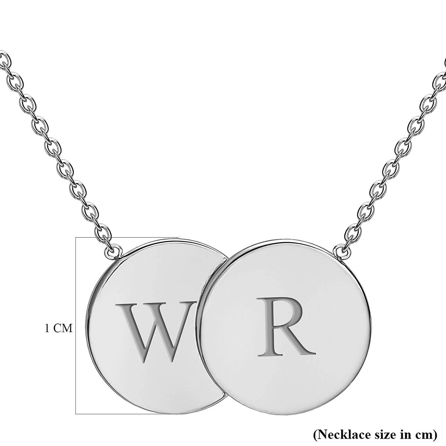 Personalised Engravable 9K Gold 16.8mm x 10mm Double-Disc Adjustable Necklace, Size-16-17 Inch