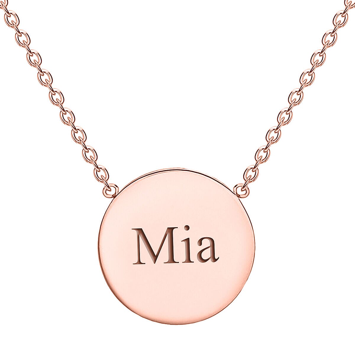 Personalised Engravable 9K Gold 10mm Disc Adjustable Necklace, Size-16-17 Inch