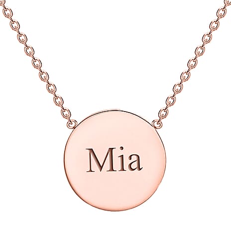 Personalised Engravable 9K Gold 10mm Disc Adjustable Necklace, Size-16-17 Inch