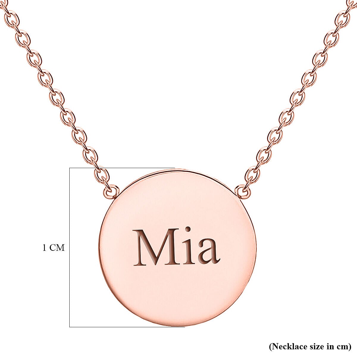 Personalised Engravable 9K Gold 10mm Disc Adjustable Necklace, Size-16-17 Inch
