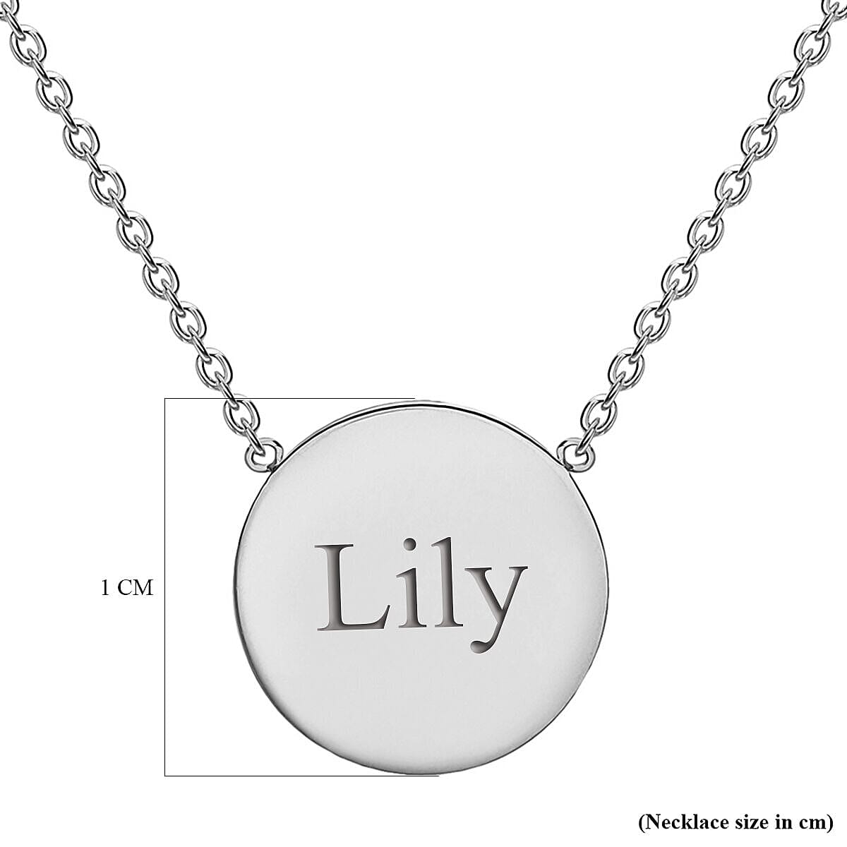 Personalised Engravable 9K Gold 10mm Disc Adjustable Necklace, Size-16-17 Inch
