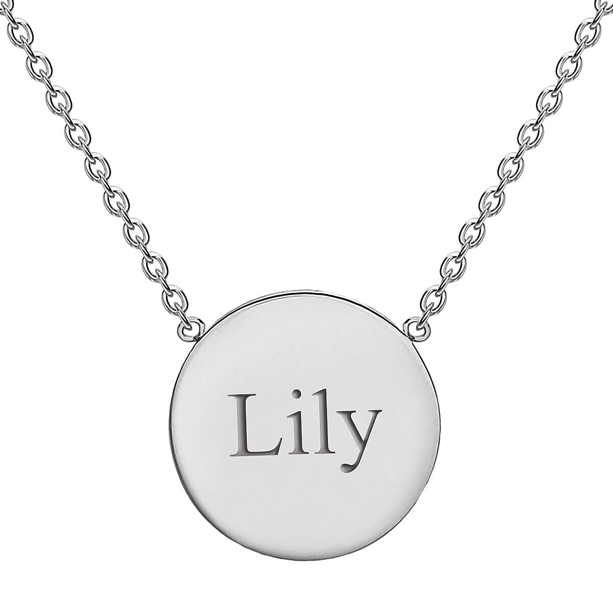Personalised Engravable 9K Gold 10mm Disc Adjustable Necklace, Size-16-17 Inch