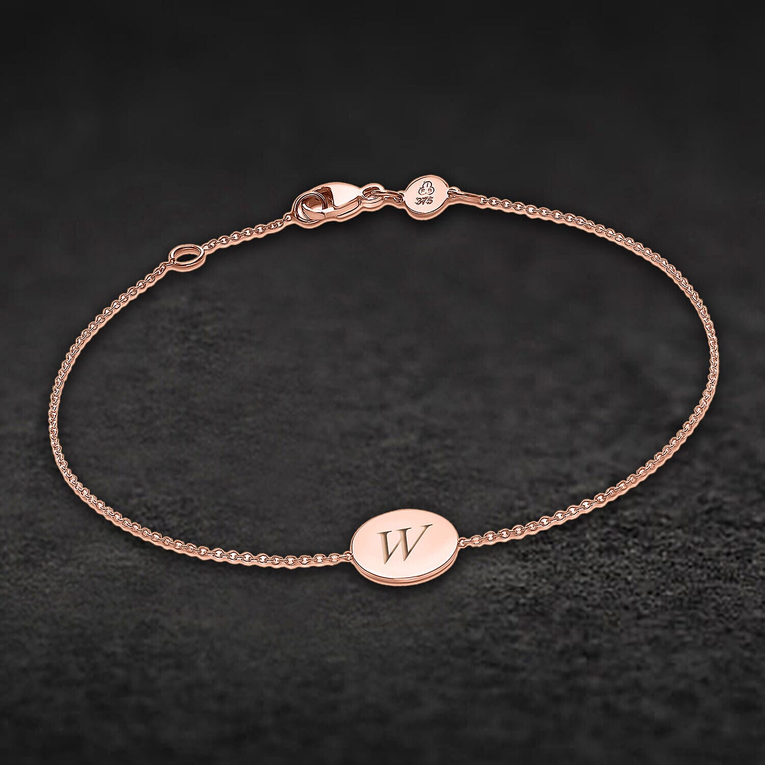 Personalised Engravable 9K Gold 10mm Disc Adjustable Bracelet,Size- 7-7.5 Inch