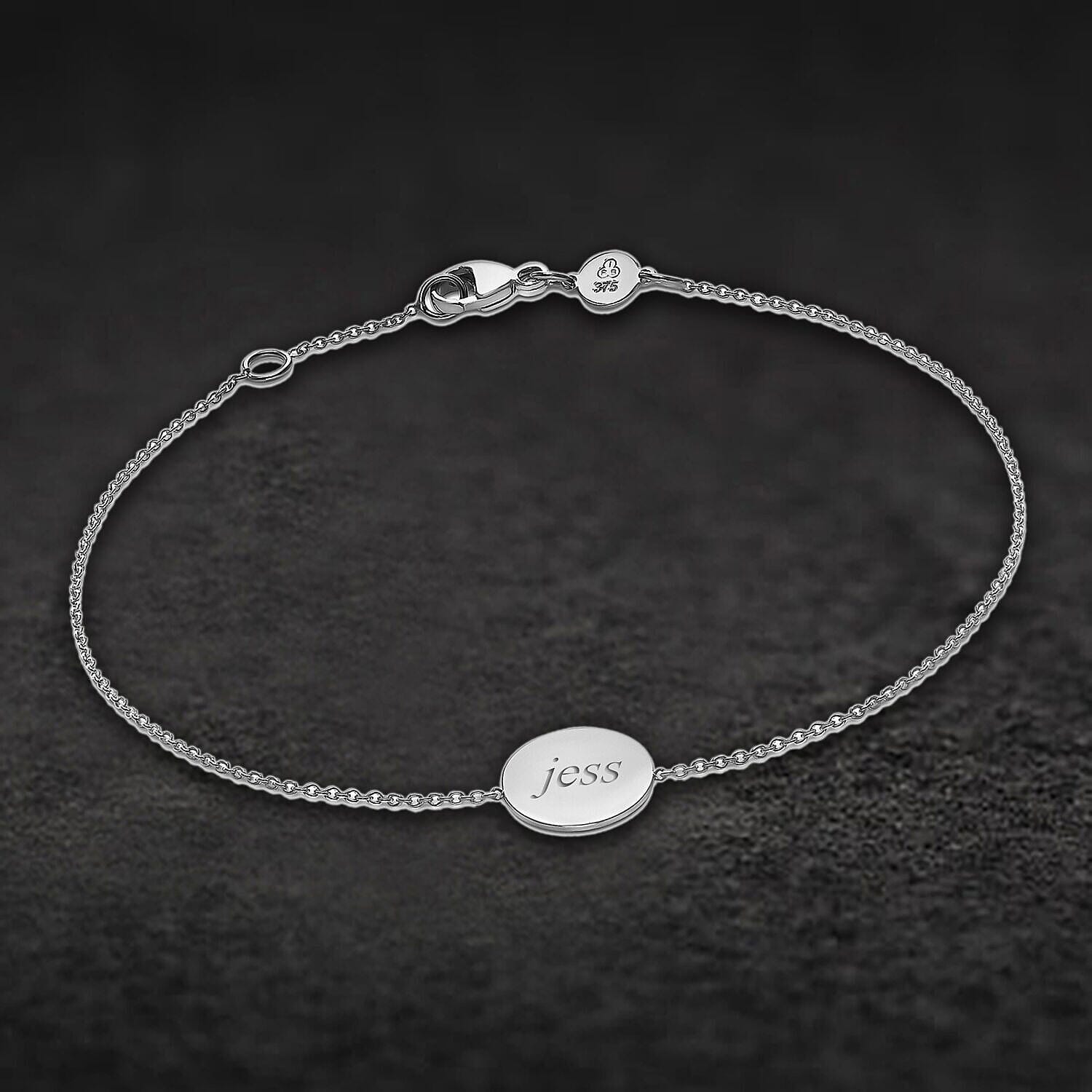 Personalised Engravable 9K Gold 10mm Disc Adjustable Bracelet,Size- 7-7.5 Inch