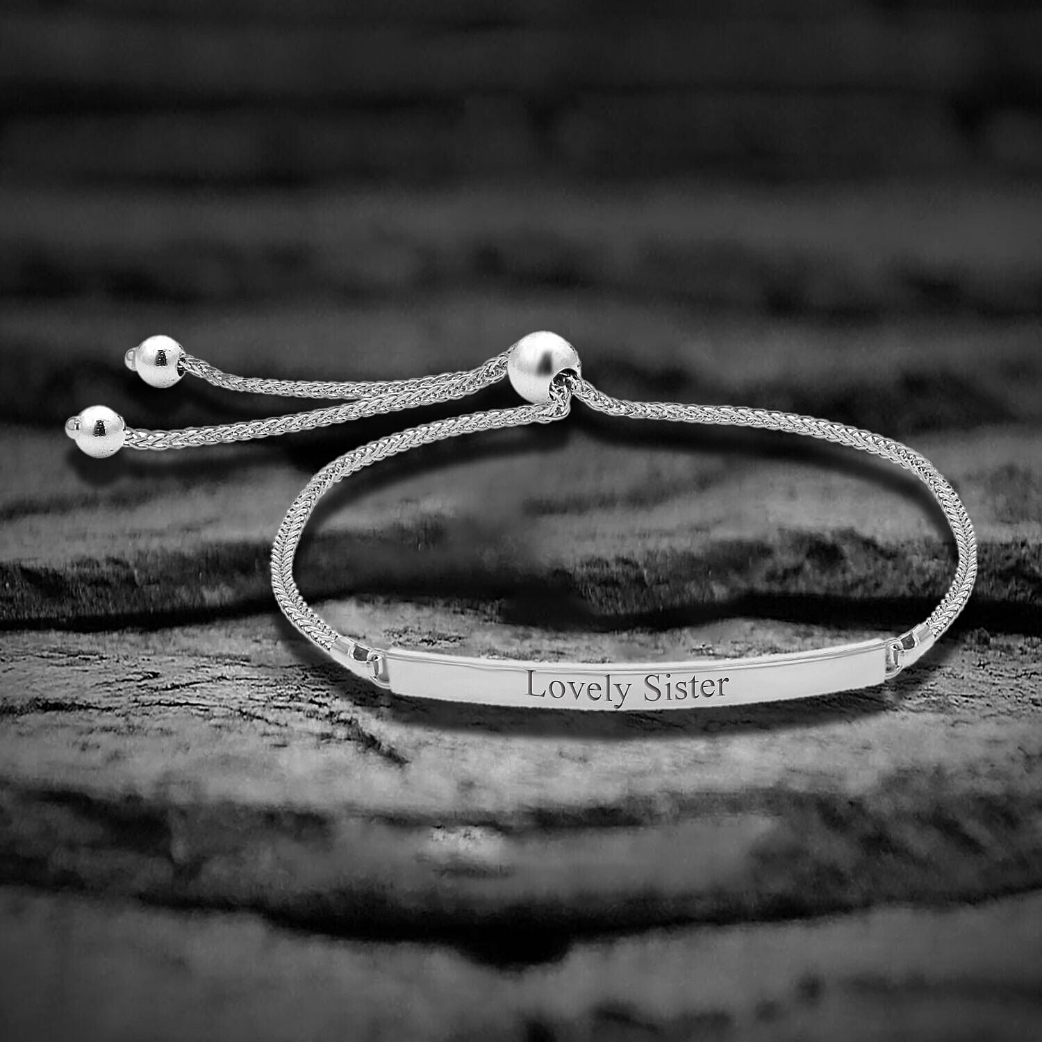 Personalised Engravable 9K Gold 3mm x 34.5mm Spiga Chain Adjustable Slider ID Bracelet, Size-9.5 Inch