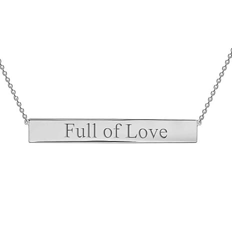 Personalised Engravable 9K Gold 35mm x 5mm Horizontal-Bar Adjustable Necklace, Size-16-17