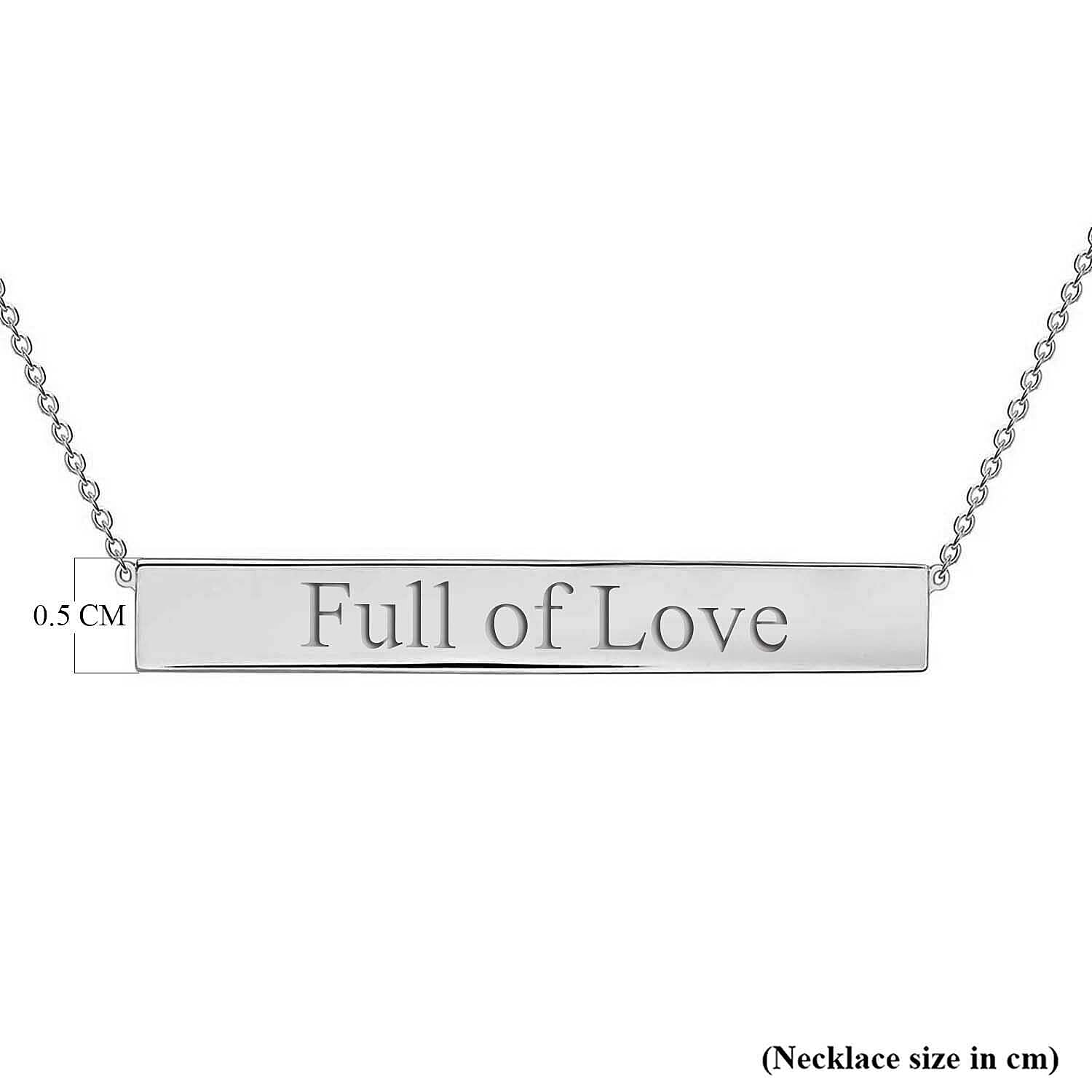 Personalised Engravable 9K Gold 35mm x 5mm Horizontal-Bar Adjustable Necklace, Size-16-17