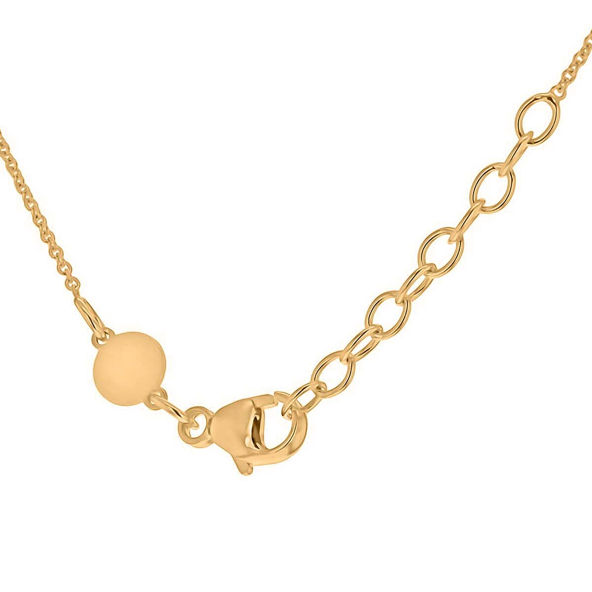 Personalised Engravable 9K Gold Triple 10mm Initial Disc Adjustable Necklace, Size-16-17 Inch