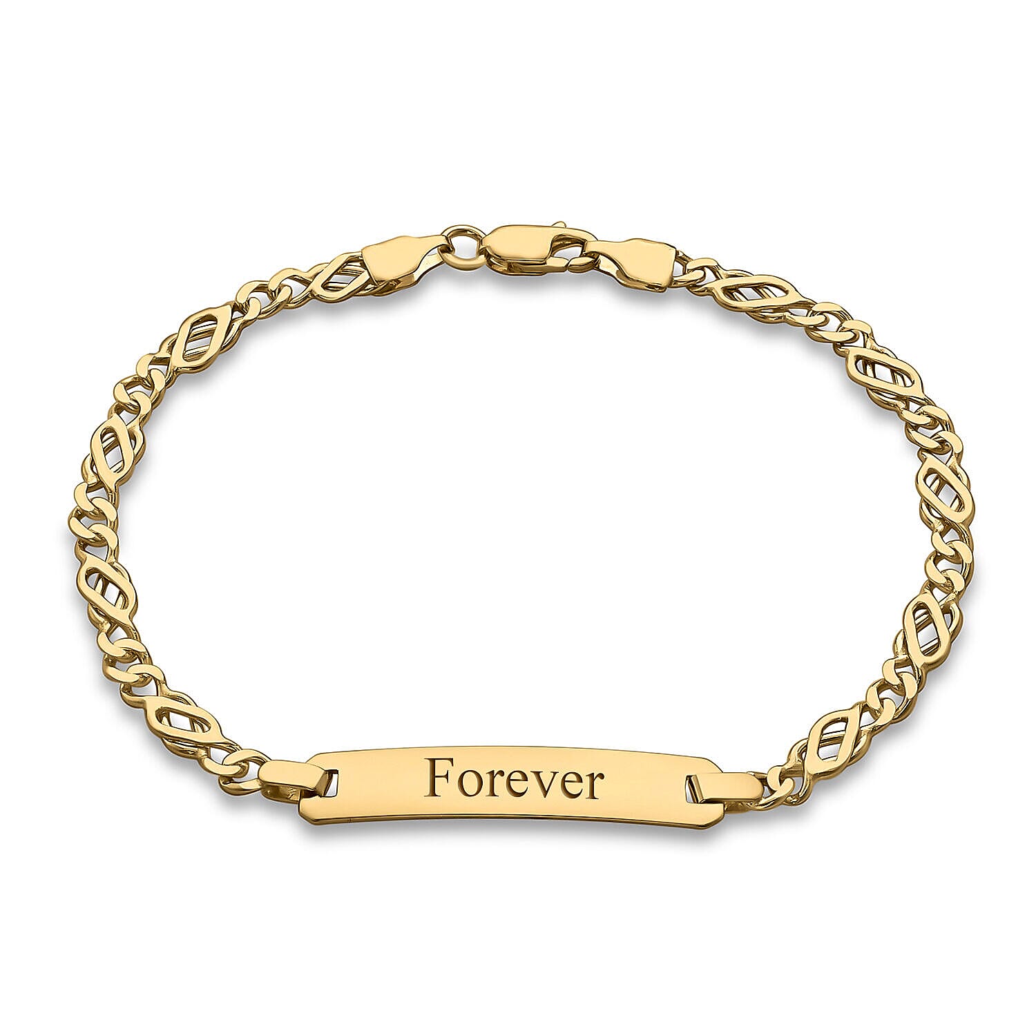 Personalised Engravable 9K Gold Celtic 18.5mm x 6mm ID Bracelet, Size-7 Inch
