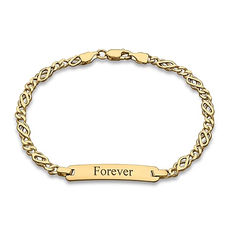 Personalised Engravable 9K Gold Celtic 18.5mm x 6mm ID Bracelet, Size-7 Inch