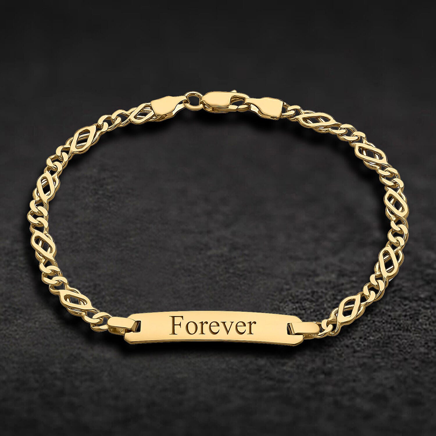 Personalised Engravable 9K Gold Celtic 18.5mm x 6mm ID Bracelet, Size-7 Inch