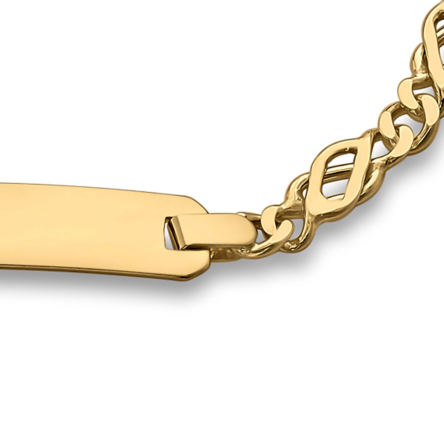 Personalised Engravable 9K Gold Celtic 18.5mm x 6mm ID Bracelet, Size-7 Inch