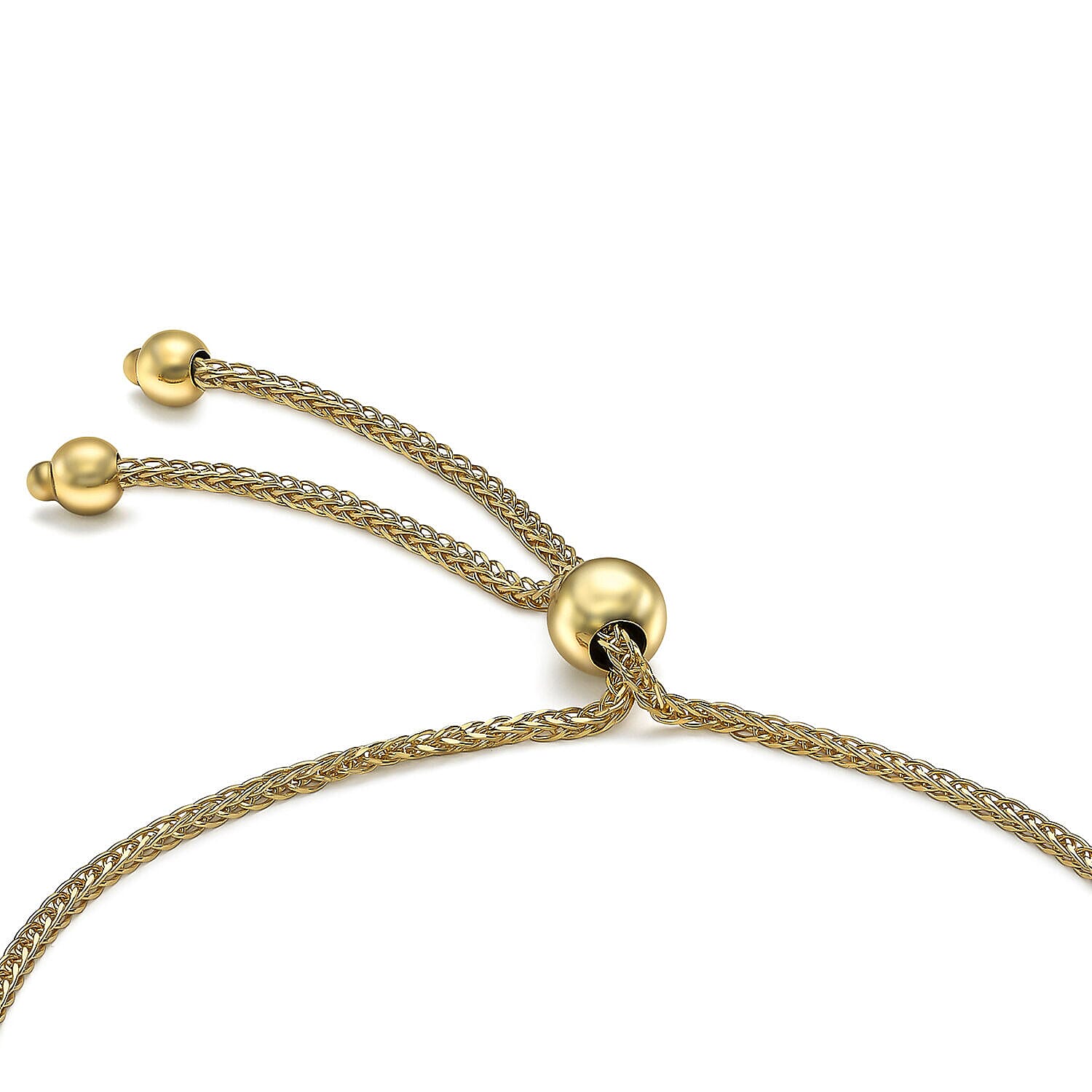 Personalised Engravable 9K Gold 3mm x 34.5mm Spiga Chain Adjustable Slider ID Bracelet 9.5 Inch