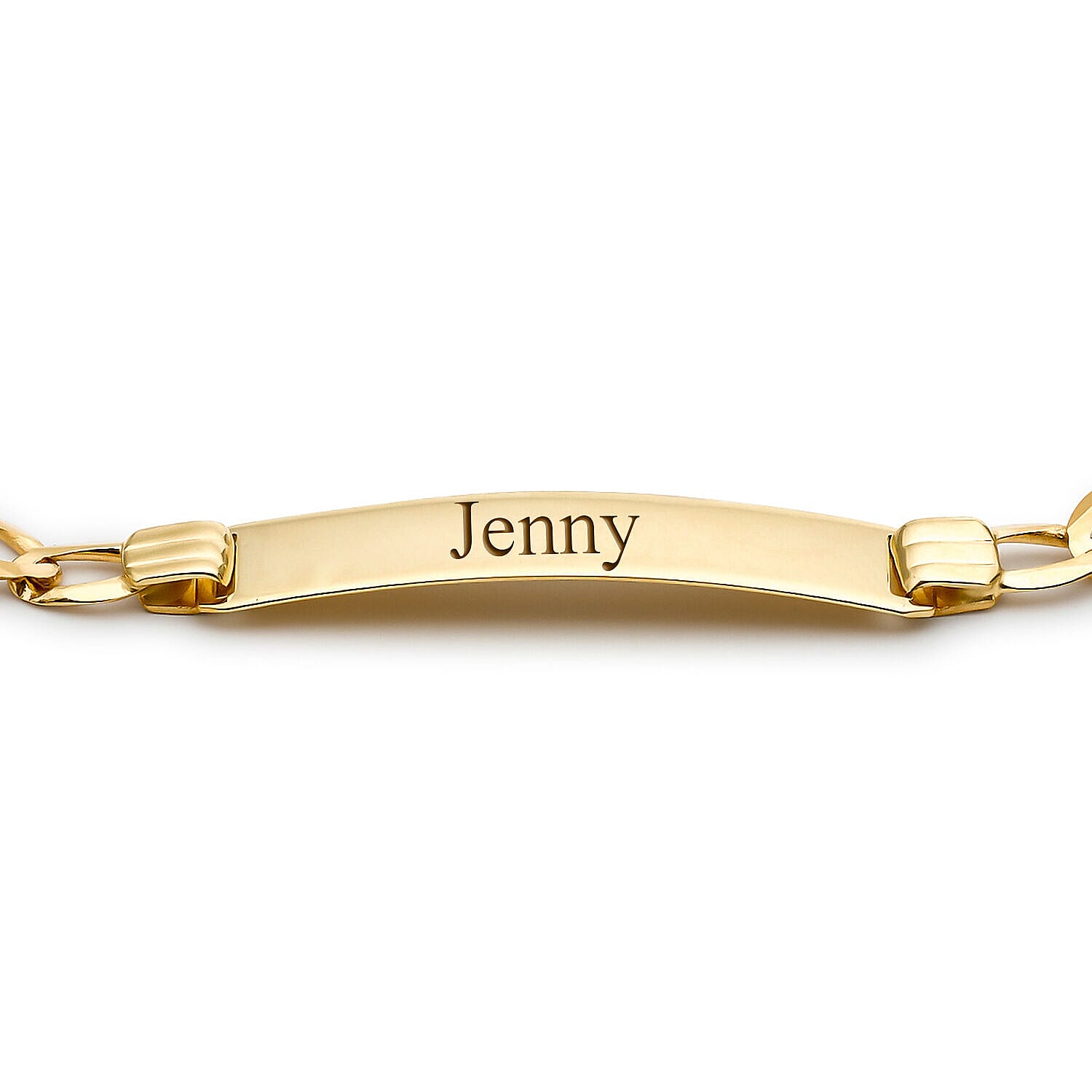 Personalised Engravable 9K Gold 33mm x 7mm Flat 120 Curb ID Bracelet, Size-7.5 Inch