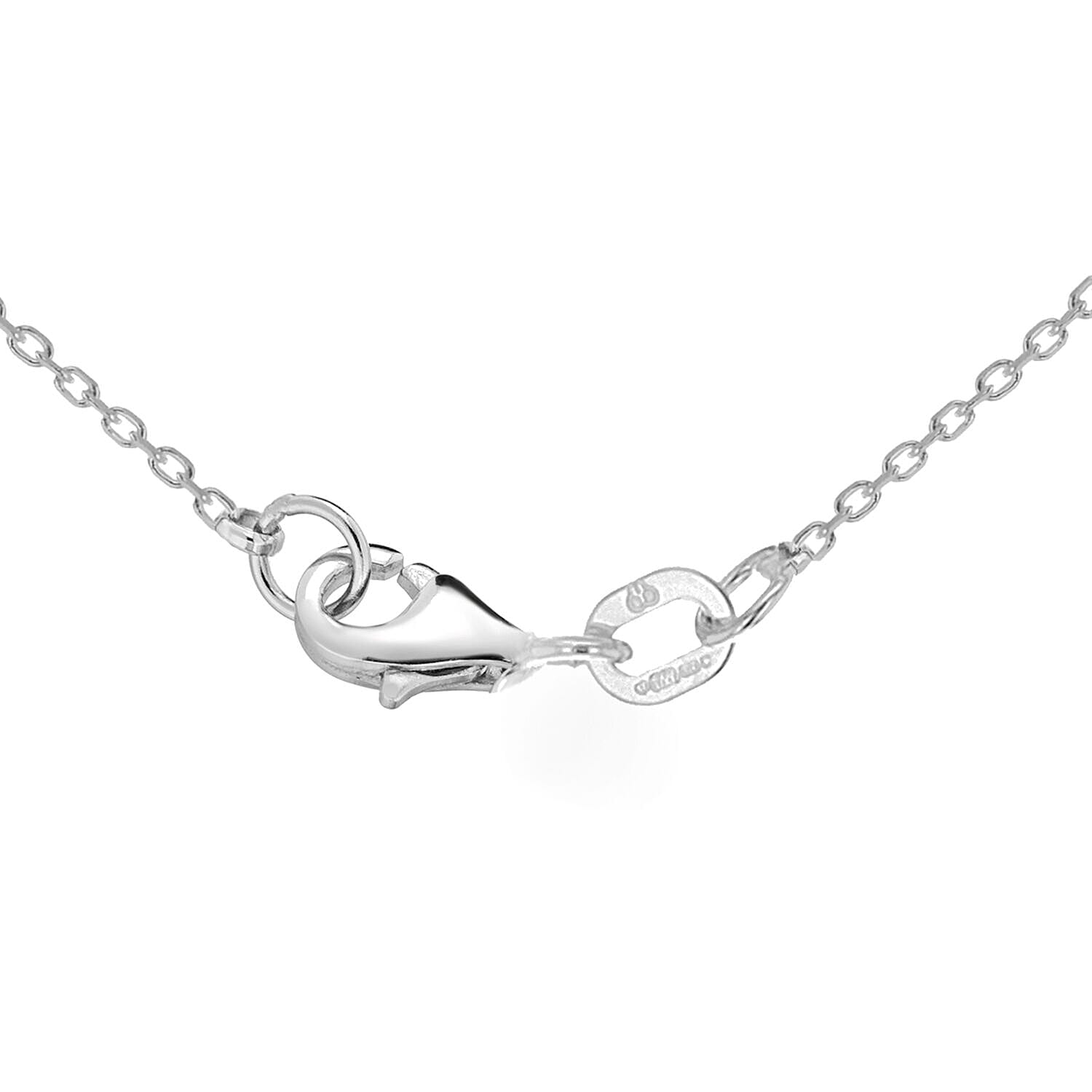 Personalised Engravable Rhodium Plated 30mm x 5mm Horizontal-Bar Necklace in Silver, Size-17 Inch