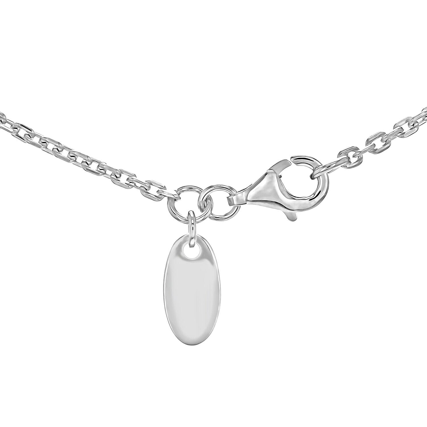 Personalised Engravable Rhodium Plated 19.5mm x 43.1mm Satin-Plaited-Edge Skull Dog Tag Adjustable Necklace in Silver, Size-16-18 Inch