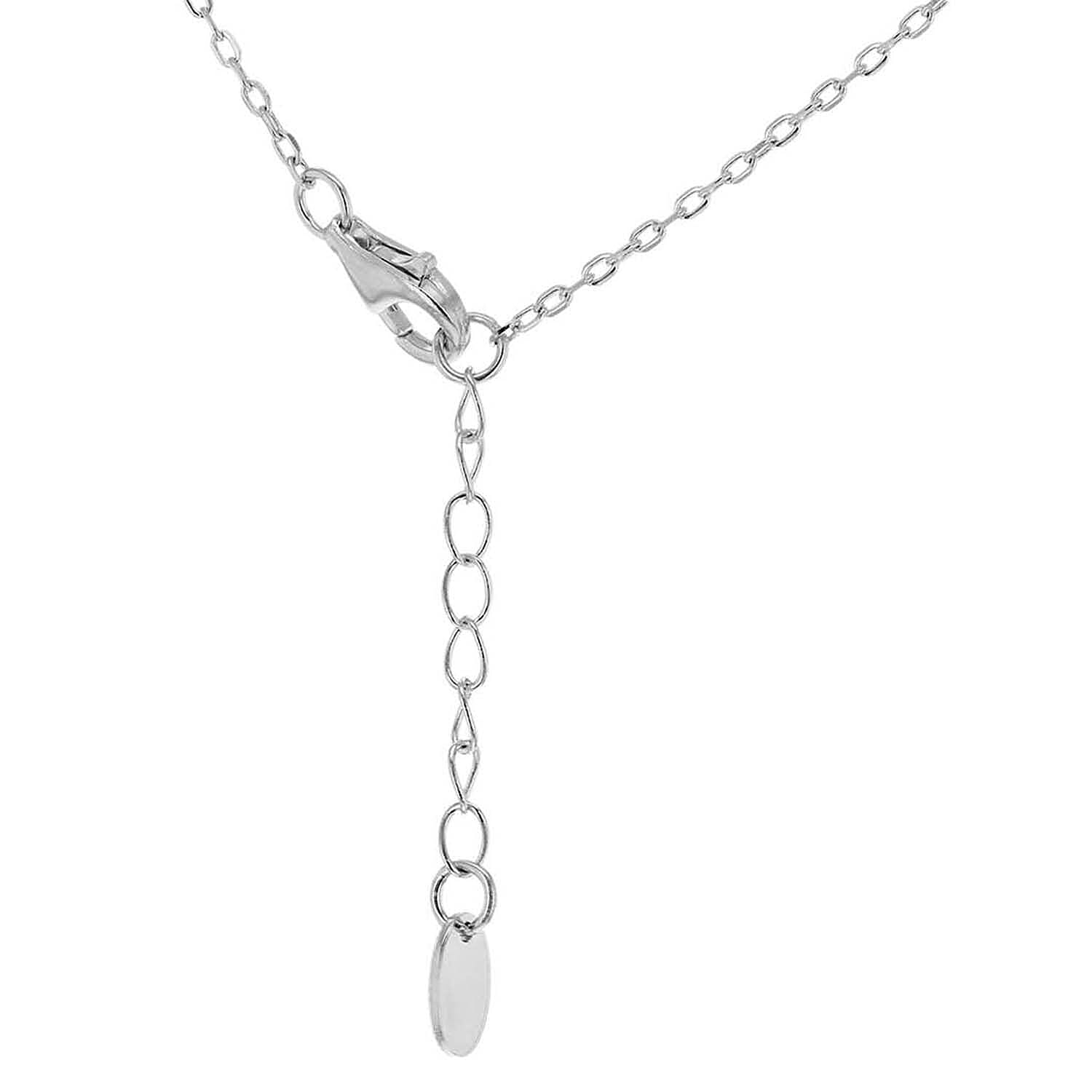 Personalised Engravable Rhodium Plated 17.3mm x 21mm Heart Spinner Adjustable Necklace in Silver, Size-17-18 Inch