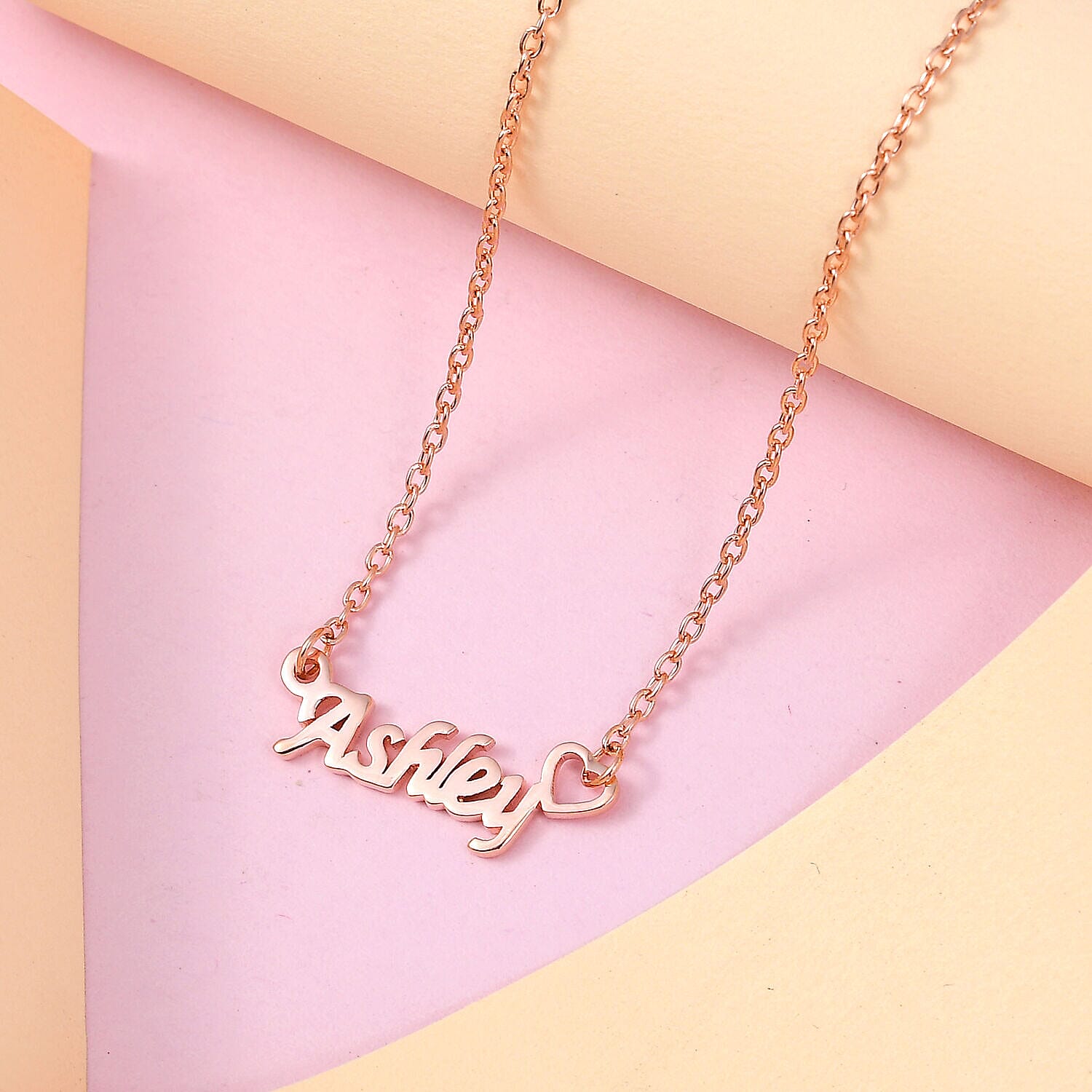 Personalised Engravable Heart Name Necklace in Silver, Size - 18-2 Inch, Font- Italic