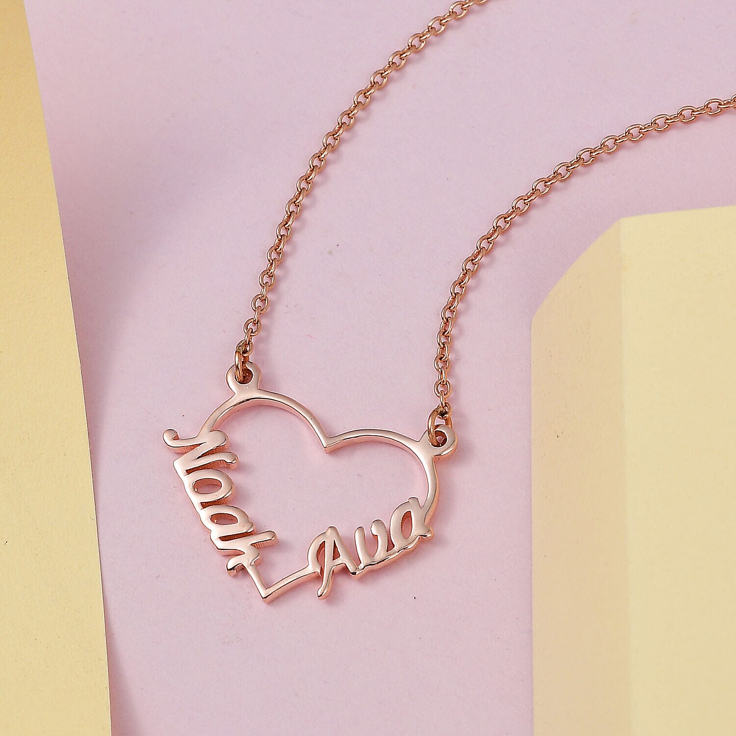 Two name clearance heart necklace