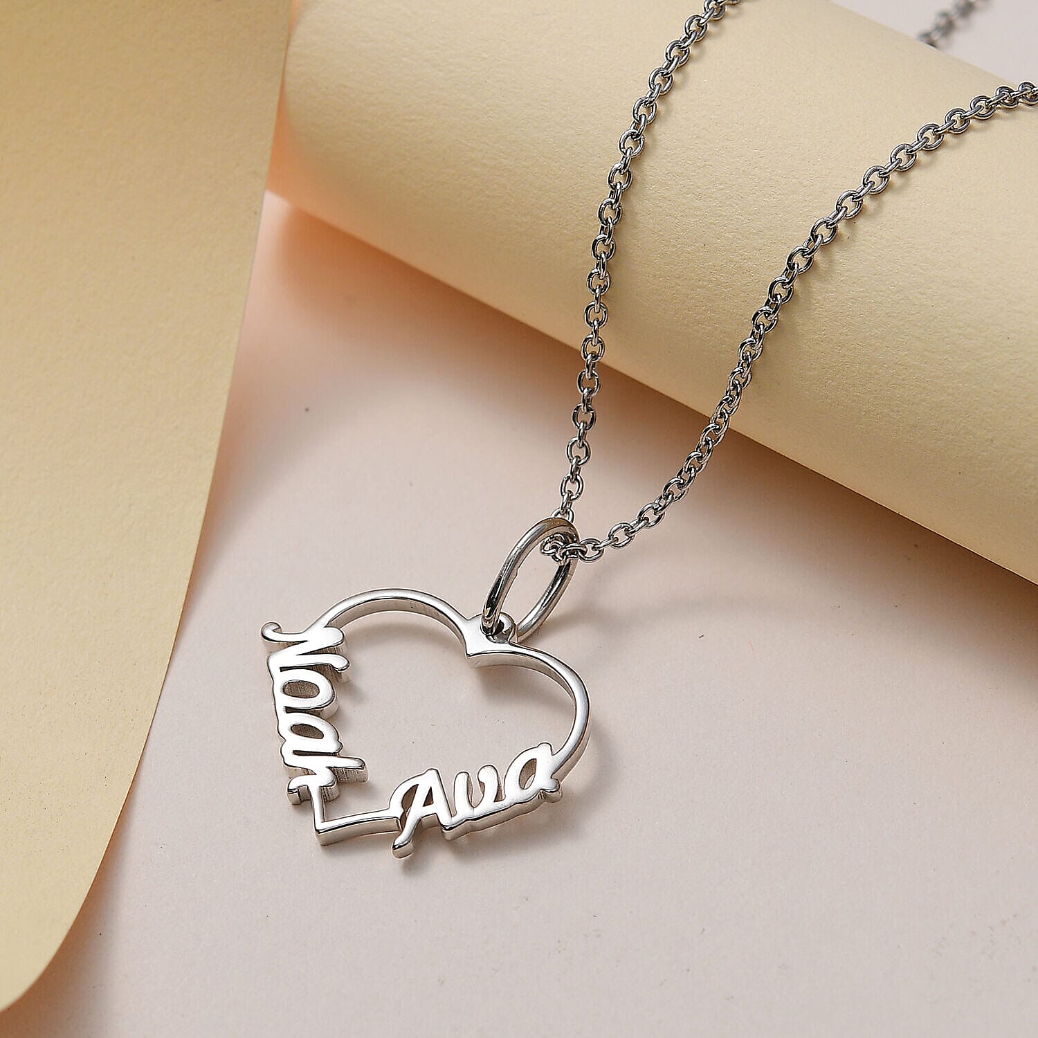 Double name sales necklace silver