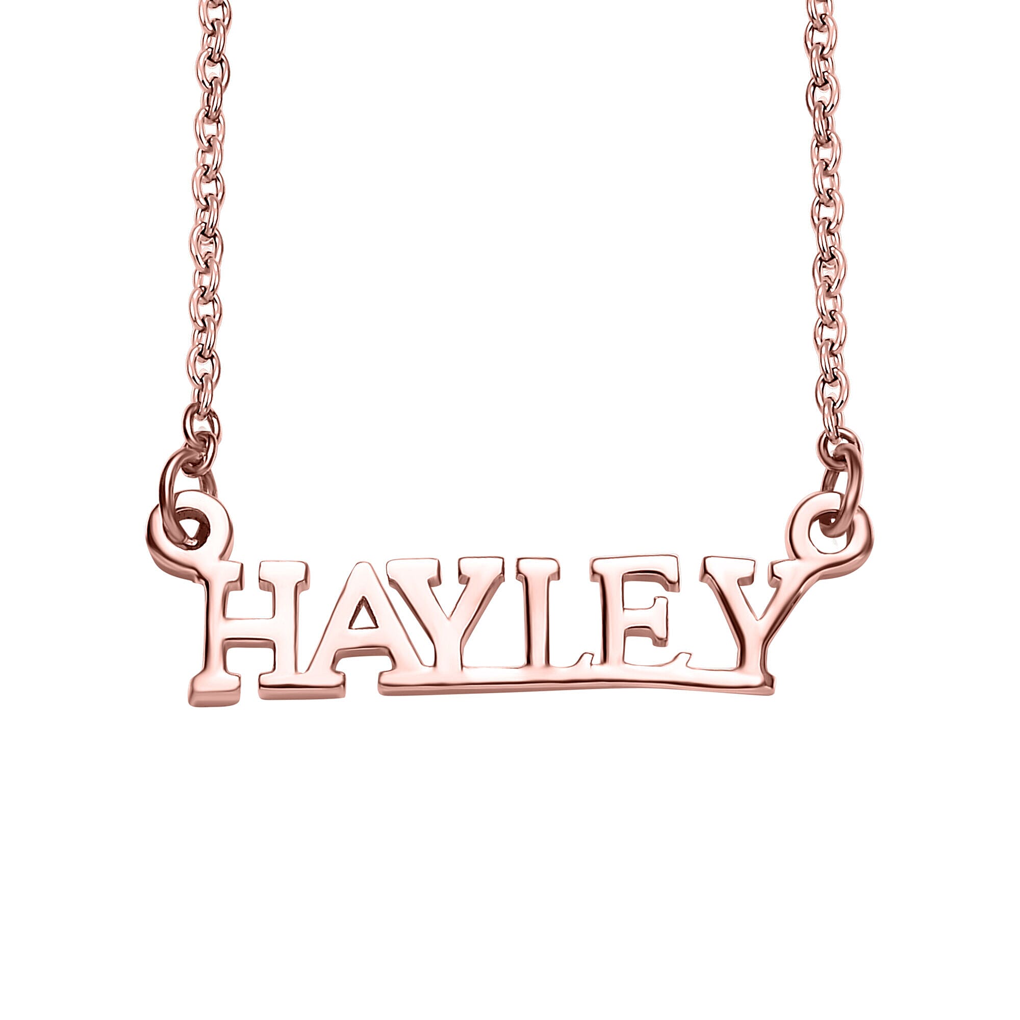 Personalised Engravable Name Necklace in Silver Size 18-2 Inch, Font - Times New Roman