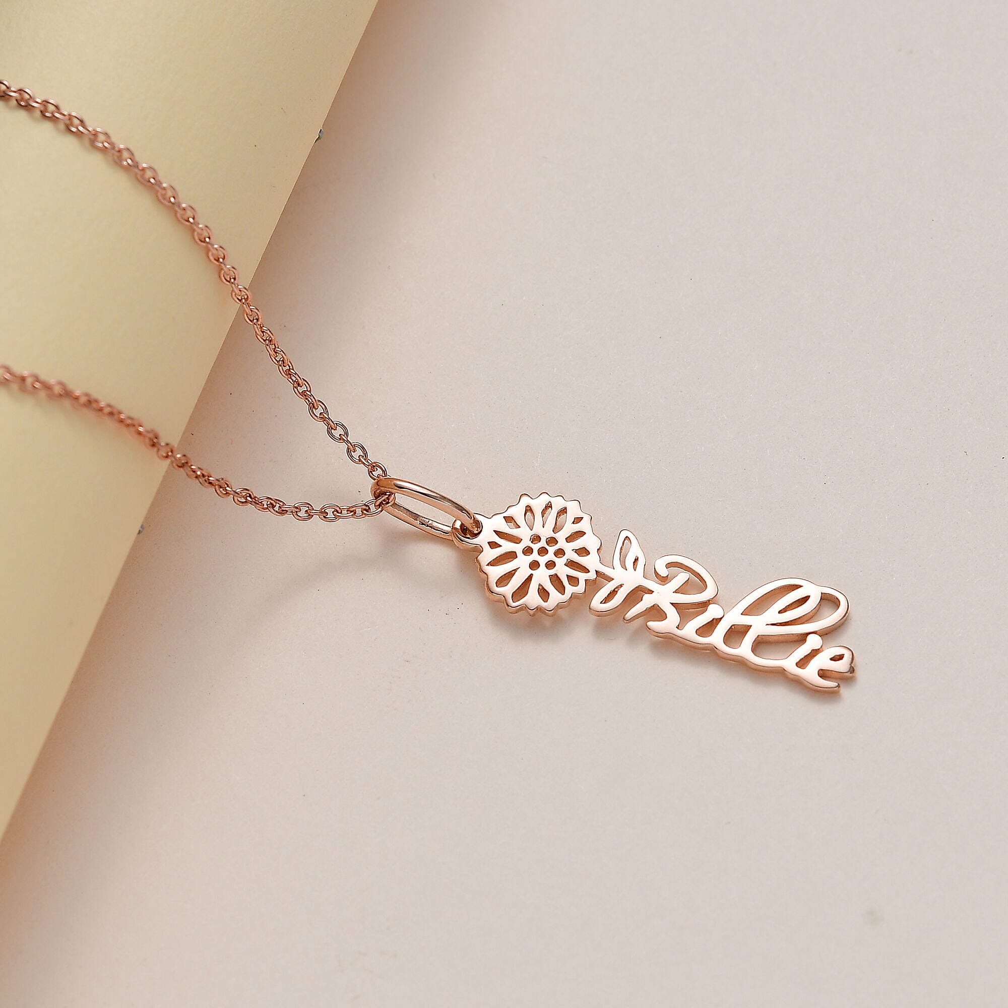 Personalised Engravable Vertical Name Necklace in Silver Size 18-2 Inch, Font - Scriptina Pro