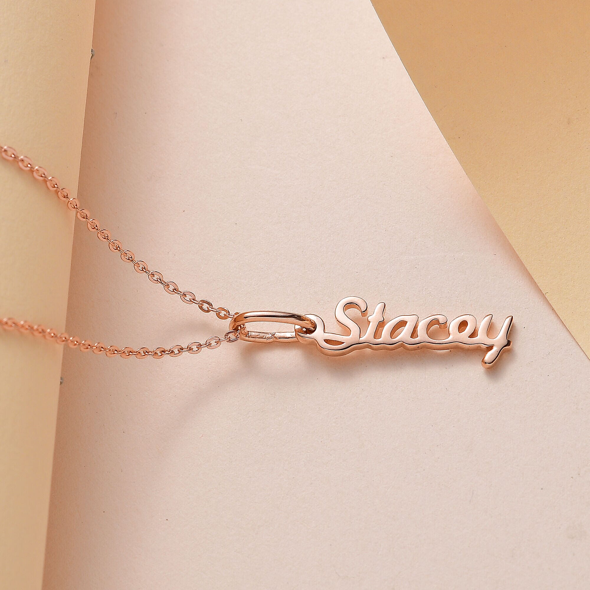 Personalised Engravable Vertical Name Necklace in Silver Size 18-2 Inch, Font - Free Hand