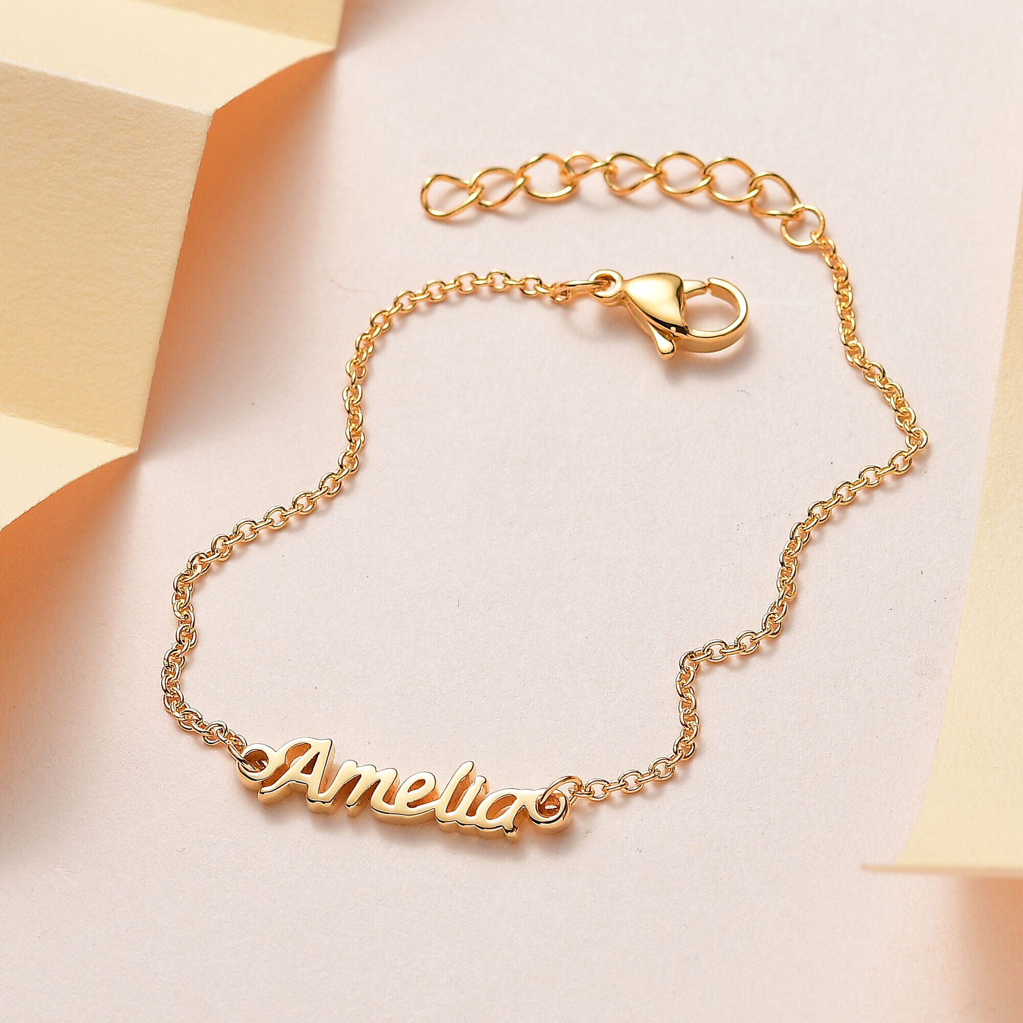 Personalised Engravable Name Bracelet in Silver Size 7.5 Inch, Font - Free Hand