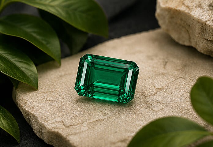 Lab Grown Emerald gemstone