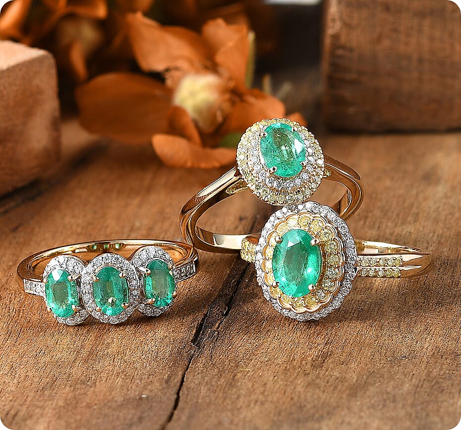 Premium emerald jewelry rings showcasing stunning green gemstones set in gold