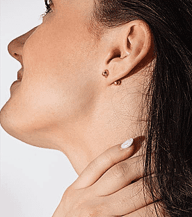 Lesley D. wearing the diamond studs